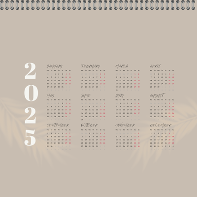 Creamy Beige Calendar 2025